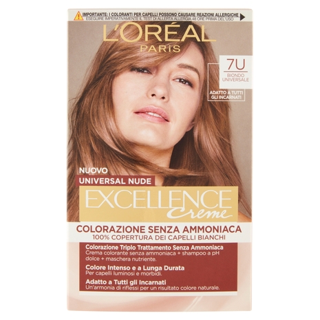 L'Oreal Paris Colorazione permanente senza ammoniaca, Riflesso Universale, Biondo 7U